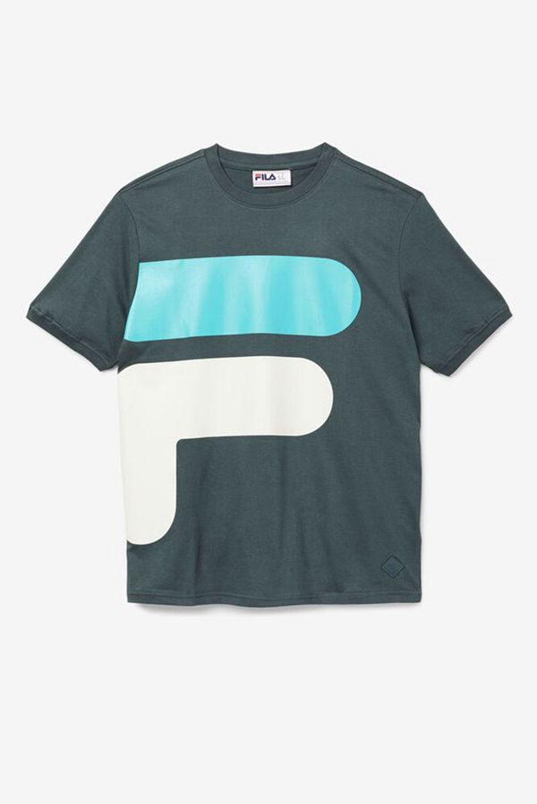 Fila Short Sleeve Corp Men's T-Shirts - Blue Turquoise,NZ 708-34702
